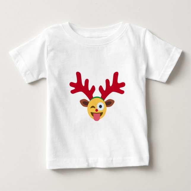 T-shirt Pour Bébé émotion des rennes de xmas (Devant)