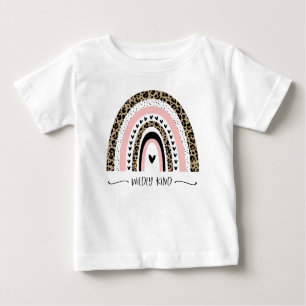 T-shirt Pour Bébé empreinte de léopard Boho Arc-en-ciel sauvage type