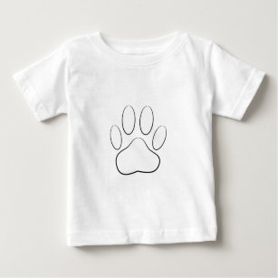 T-shirt Pour Bébé Empreinte de patte blanc