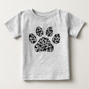 T-shirt Pour Bébé Empreinte de patte de chien Chiens Animaux domesti