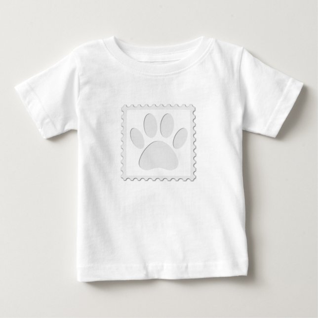 T-shirt Pour Bébé Empreinte de patte de chien coupé (Devant)