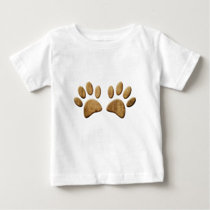 T-shirt Pour Bébé Empreinte de patte de chien de bois