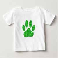 Empreinte de patte de chien de feuillage vert