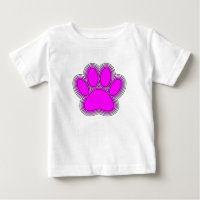 Empreinte de Patte de Chien en Rose avec Contours