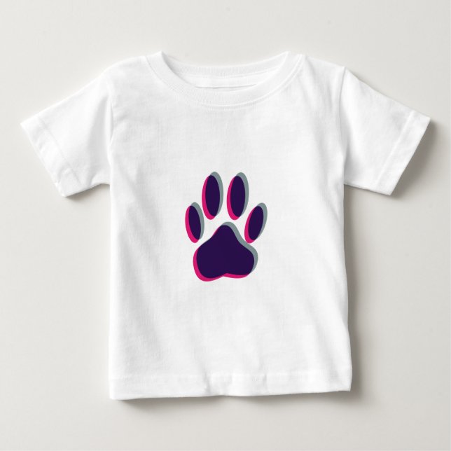 T-shirt Pour Bébé Empreinte de patte de chien hors de l'attention (Devant)