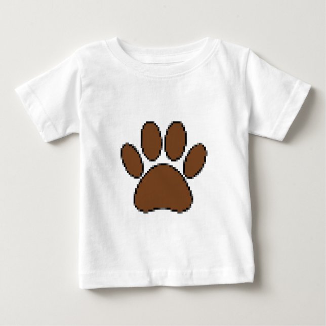 T-shirt Pour Bébé Empreinte de patte Pixel Dog (Devant)