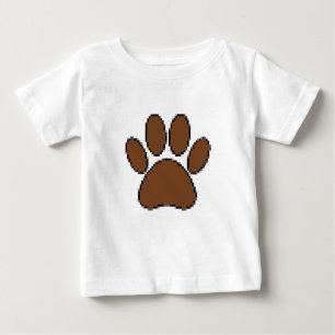 T-shirt Pour Bébé Empreinte de patte Pixel Dog