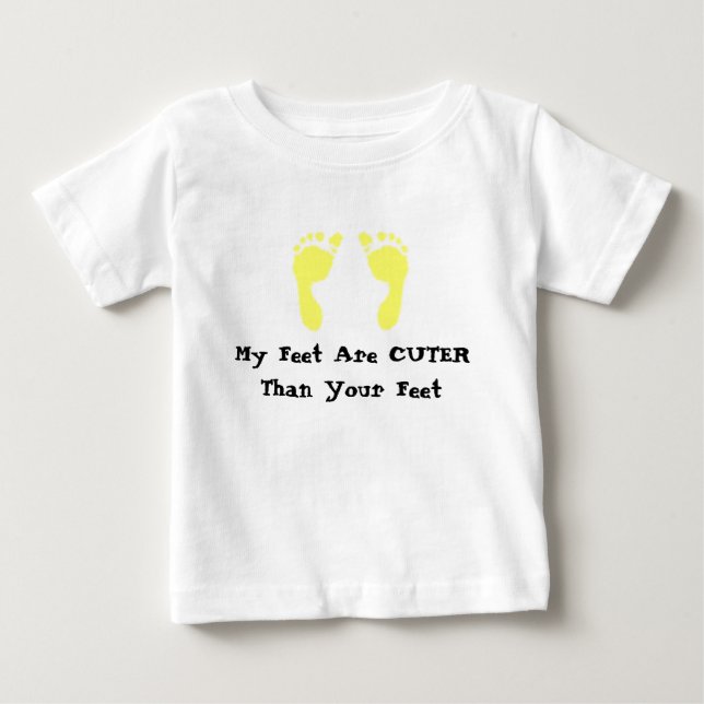 T-shirt Pour Bébé Empreintes bébé (Jaune) (Devant)