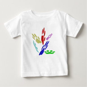 T-shirt Pour Bébé Empreintes de pattes de chiens avec Pois