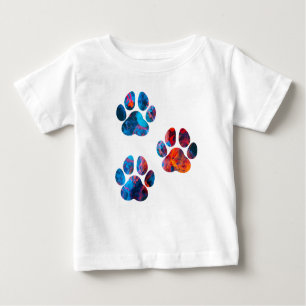T-shirt Pour Bébé Empreintes de pattes de chiens - Encre dans l'eau
