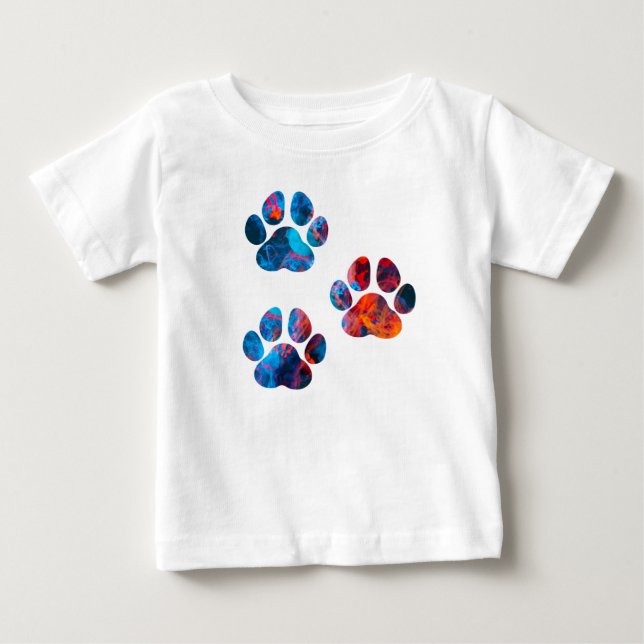 T-shirt Pour Bébé Empreintes de pattes de chiens - Encre dans l'eau (Devant)
