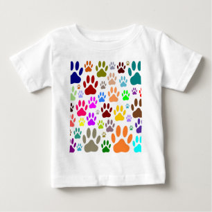 T-shirt Pour Bébé Empreintes de pattes de chiens partout