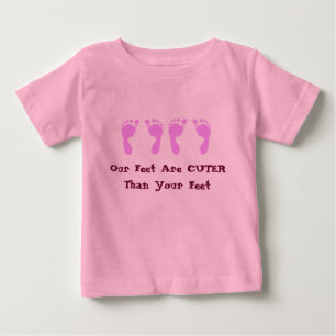 T-shirt Pour Bébé Empreintes pour bébés (Jumeaux pour filles)