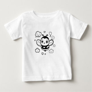 T-shirt pour bébé en bee - noir et blanc Ka