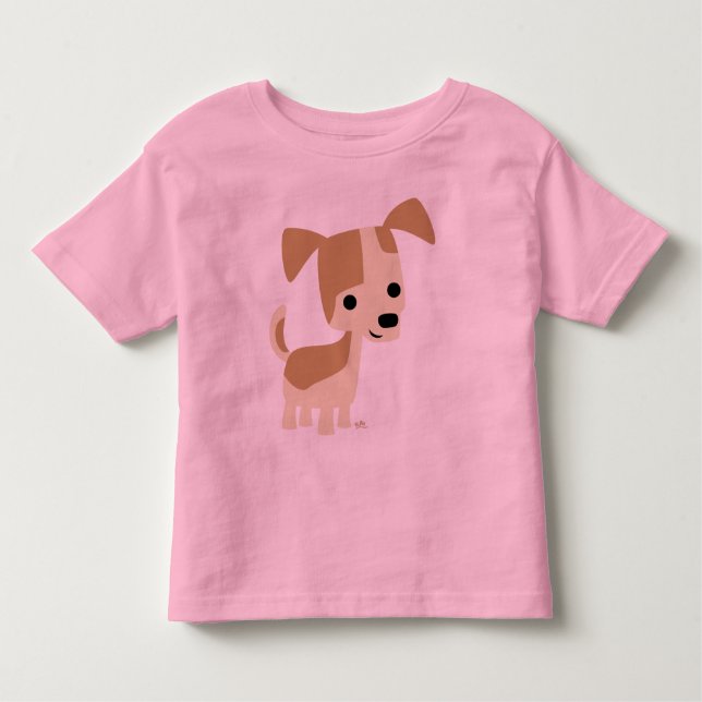 T-shirt pour bébé en caricature pour chien curieux (Devant)