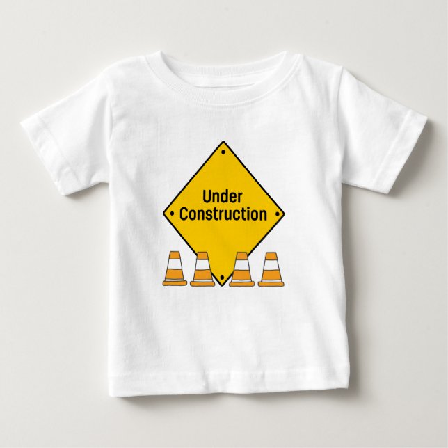 T-shirt Pour Bébé En construction avec le cône (Devant)