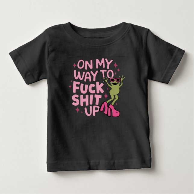 T-shirt Pour Bébé En route pour provoquer le chaos (Devant)