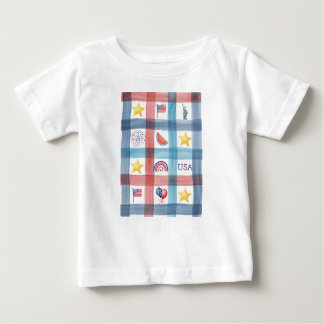 T-shirt Pour Bébé En vichy patriotique Amérique 4 juillet été