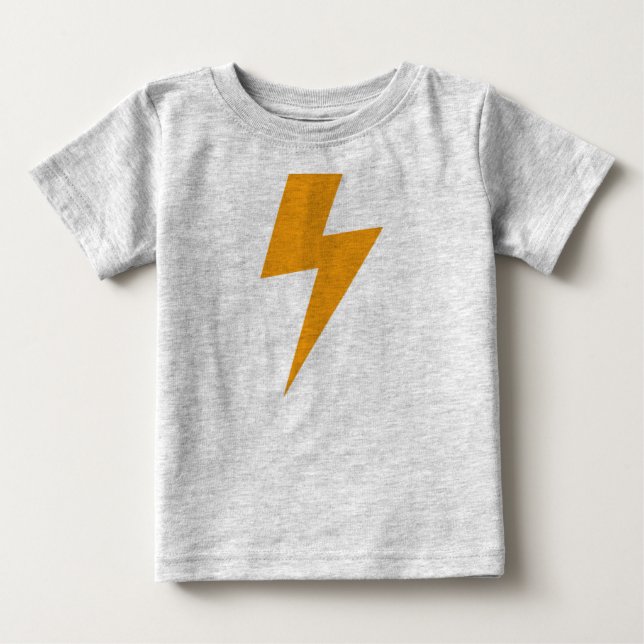 T-shirt Pour Bébé Énergie de tonnerre impression jaune (Devant)