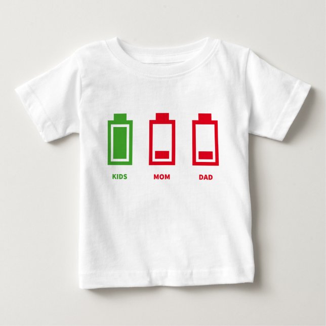 T-shirt Pour Bébé Énergie drôle de papa de maman d'enfants de basse (Devant)