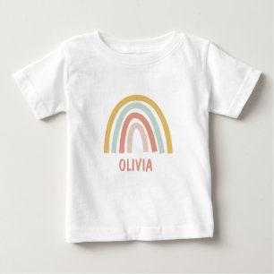 T-shirt Pour Bébé Enfant arc-en-ciel bohème Personnalisé