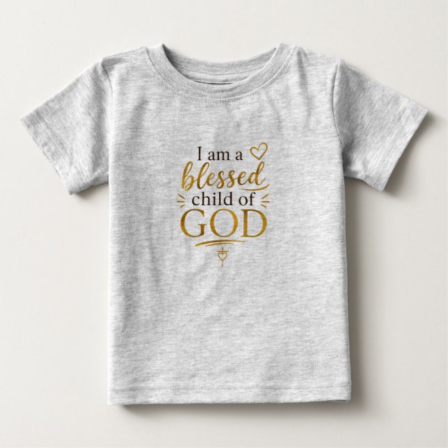 T-shirt Pour Bébé Enfant béni de Dieu  (Devant)