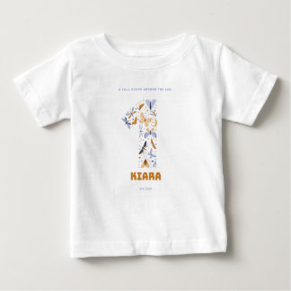 T-shirt Pour Bébé Enfant d'un an; Autour du soleil; Robe d'anniversa