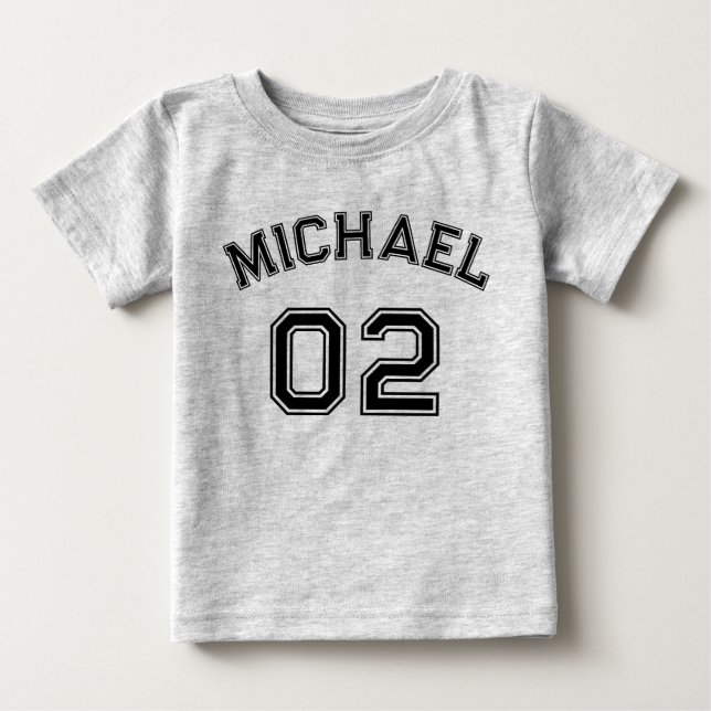 T-shirt Pour Bébé Enfant Garçon Fille Nom Jersey Numéro Cotton Sport (Devant)