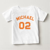 Enfant Garçon fille Orange Nom Jersey Numéro Sport