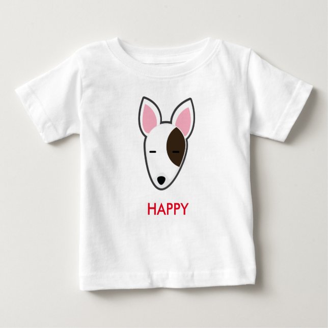 T-shirt Pour Bébé Enfant heureux de bull-terrier de Petory (Devant)