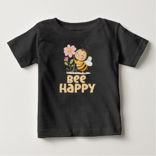 T-shirt Pour Bébé Enfants Abeilles Heureux, Abeille Mignonne et Fleu