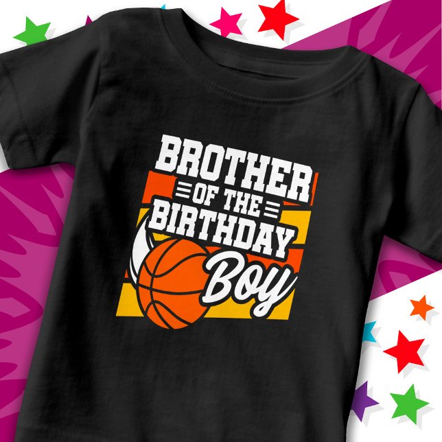 T-shirt Pour Bébé Enfants Basketball Fête Frère du Garçon d'annivers (Créateur téléchargé)