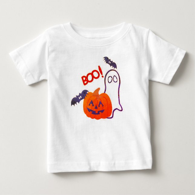 T-shirt Pour Bébé Enfants Chemise Bébé Halloween Boo - Costume Tee! (Devant)