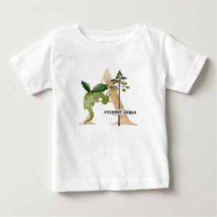 T-shirt Pour Bébé Enfants Dragon Nom Personnalisé Monogramme Une éco