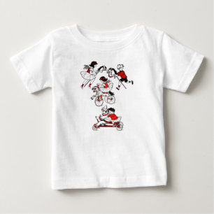T-shirt Pour Bébé Enfants jouant avec des jouets Illustration vintag
