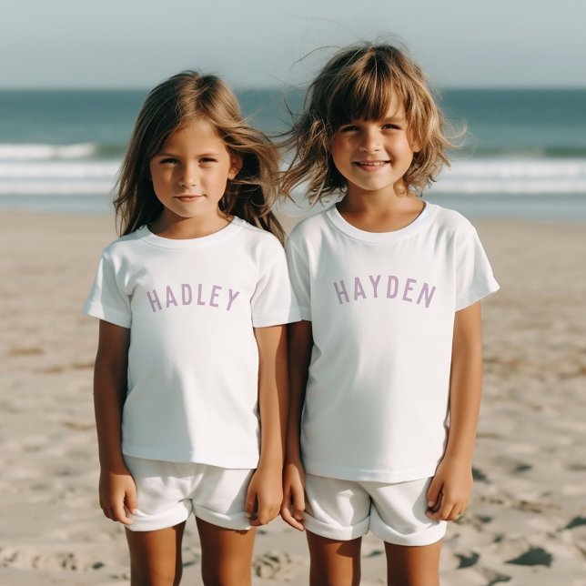 T-shirt Pour Bébé Enfants Nom personnalisé Tee | Lilac (Créateur téléchargé)