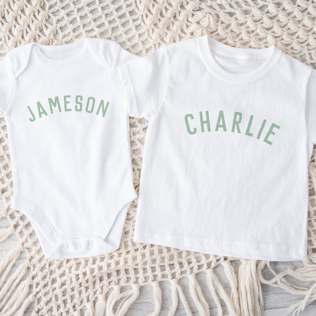 T-shirt Pour Bébé Enfants Nom personnalisé Tee | Sage (Créateur téléchargé)