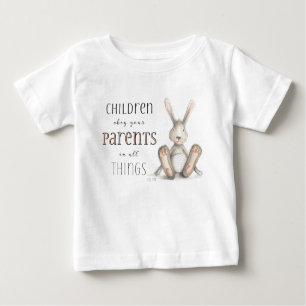 T-shirt Pour Bébé Enfants Obéissez à vos parents-Col 3:20