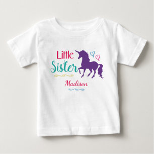 T-shirt Pour Bébé Enfants Petite Soeur Unicorne Jolie Soeurs Colorée
