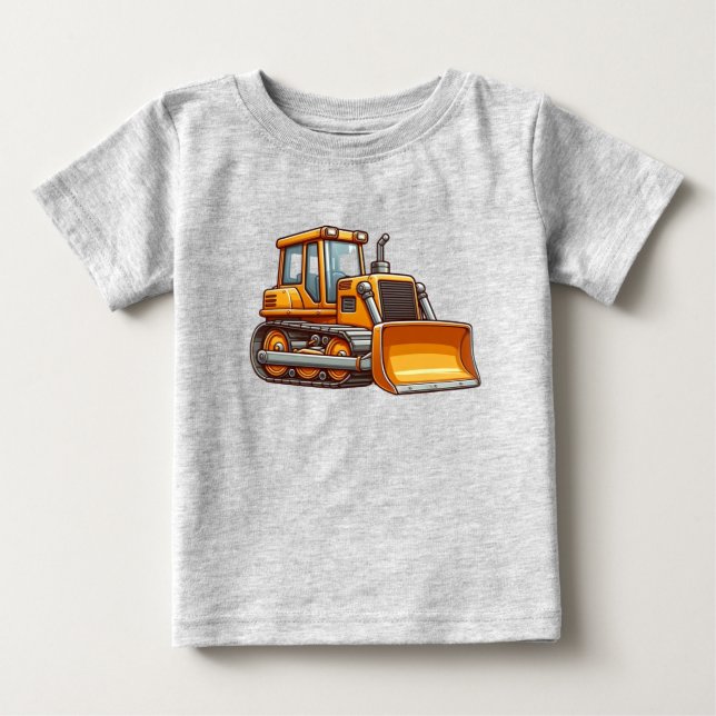 T-shirt Pour Bébé Engin de chantier/bulldozer (Devant)