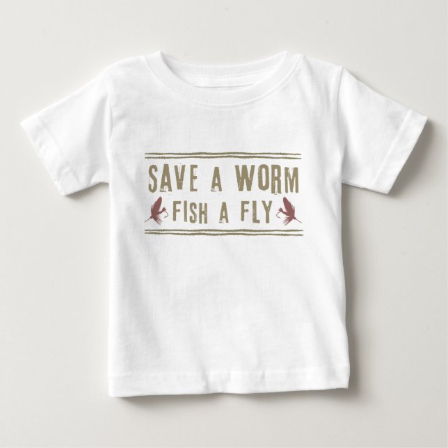 T-shirt Pour Bébé Enregistrer un ver (Devant)