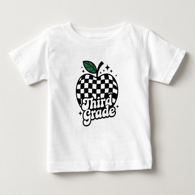 T-shirt Pour Bébé Enseignant 3e année Retour à l'école (Devant)