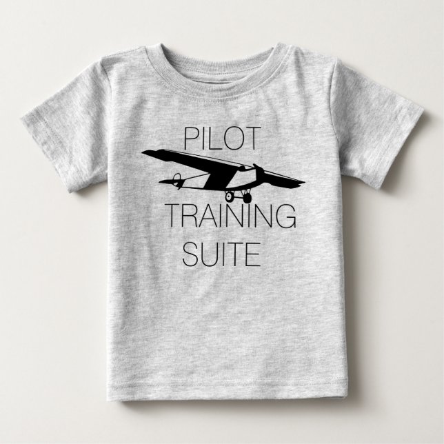 T-shirt Pour Bébé Ensemble de formation de pilote mignon (Devant)