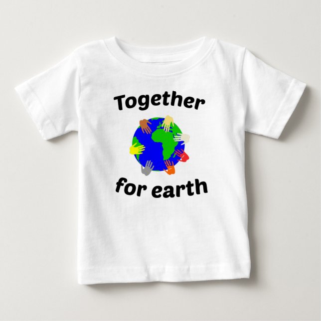 T-shirt Pour Bébé ensemble pour la terre (Devant)