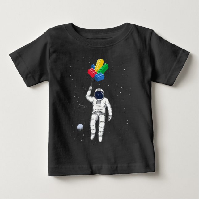 T-shirt Pour Bébé Entrepreneur principal astronaute, Blocs de constr (Devant)