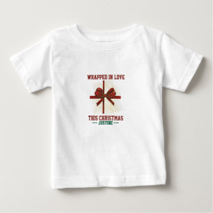 T-shirt Pour Bébé Enveloppé dans l'amour Ce Noël Bébé personnalisé