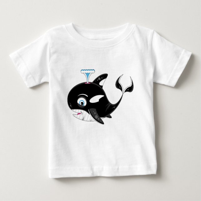 T-shirt Pour Bébé Épaulard mignon de bande dessinée (Devant)