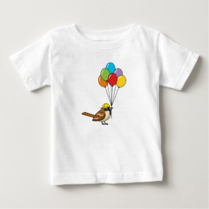 T-shirt Pour Bébé Éperon de caricature mignon avec ballons