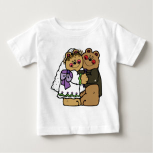 T-shirt Pour Bébé Épouse d'ours et champignon d'ours