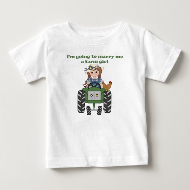 T-shirt Pour Bébé Épouse-moi fermière (Devant)